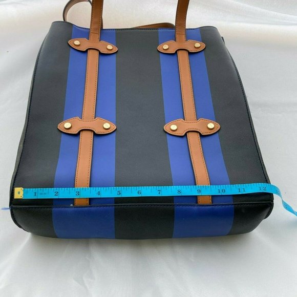 🌷  Neiman Marcus Tote Bag Blue Black colorblock - Picture 6 of 12